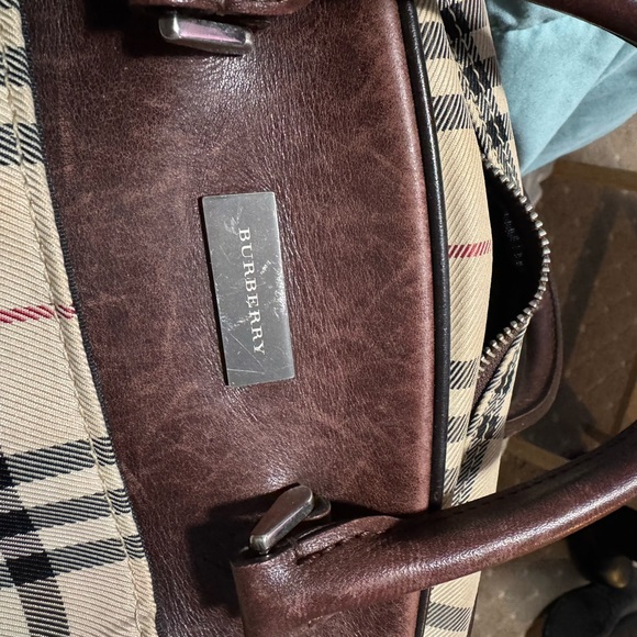 Burberry Nova Check Beige and Brown Plaid Handbag - Picture 4 of 14